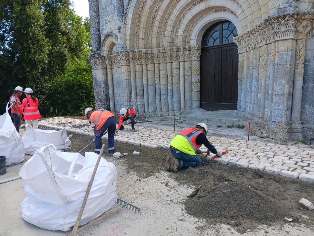 Pose des pavés