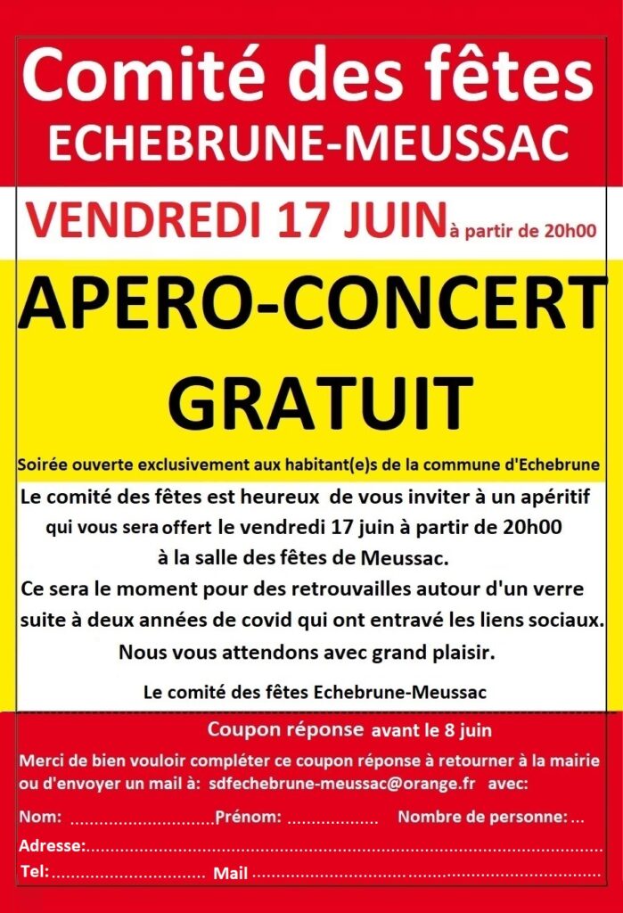 Apéro concert gratuit - Échebrune